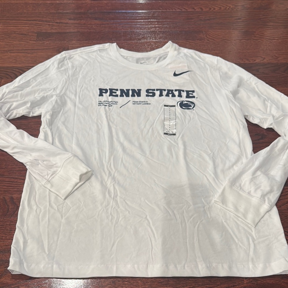 Nike White Penn State Long Sleeve Tee